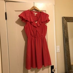 BCBGeneration Ruffle Dress w/ Open Back & Pockets
